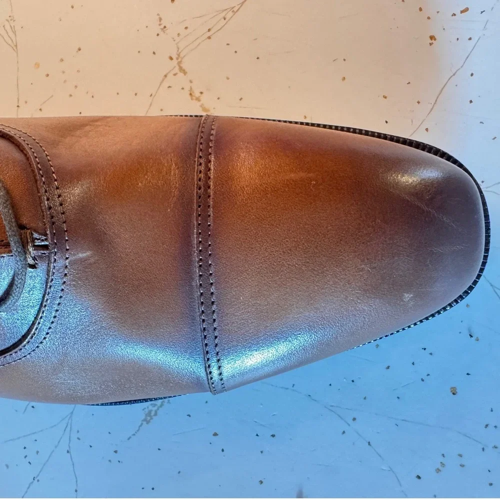 To Boot New York Adam Derrick Tan Southpoint Cap Toe Oxford Shoes Italy 11.5 M